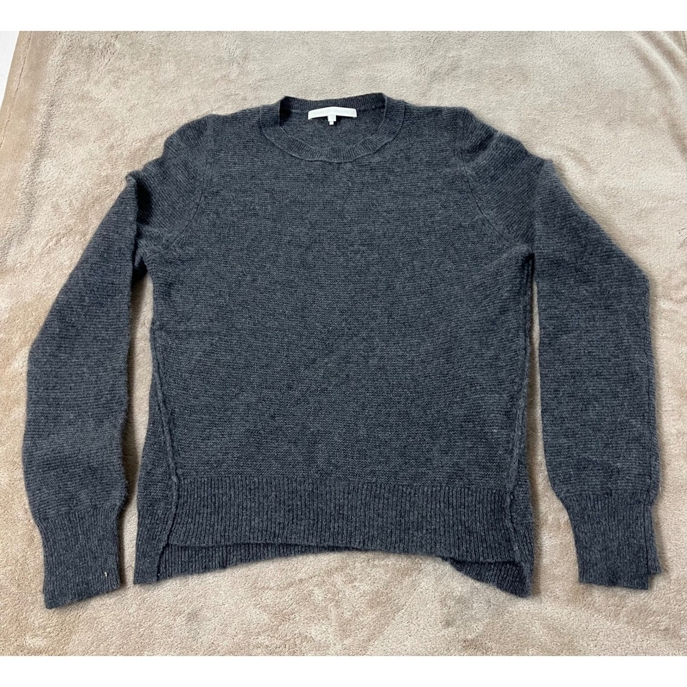 Nakedcashmere Sweater Women Size Large Gray Crewneck Ribbed Soft Comfy EUC